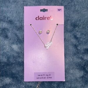 Claire's Silver Leo Necklace and Earring Set